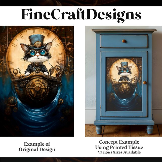 Papel De Seda Whimsical Cute Steampunk Cat En La Descarga Del Bu (Subido por el creador)