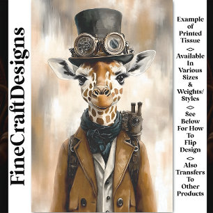 Papel De Seda Whimsical Cute Steampunk Giraffe AC2 Decoupage