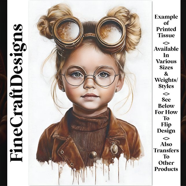 Papel De Seda Whimsical Cute Steampunk Young Chica W8 Decoupage (Subido por el creador)