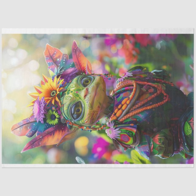 Papel De Seda Whimsical Elf Fairy Multicololor Decoupage (Anverso)