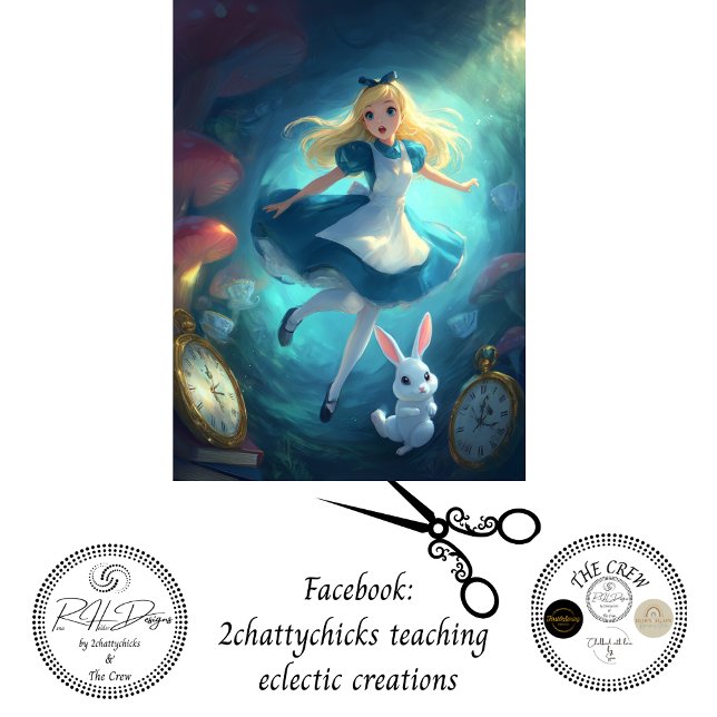 Papel De Seda Whimsical Fantasy Girl Falling Through Time (Subido por el creador)