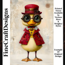 Whimsical Fantasy Steampunk Duckling L7 Decoupage