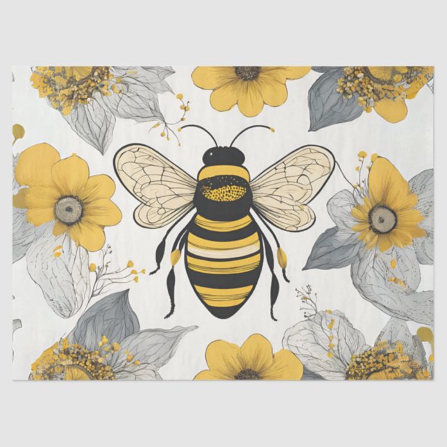 Papel De Seda Whimsical Farmhouse Bee (Anverso)