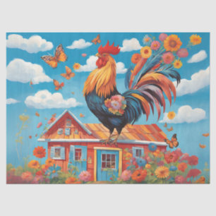 Papel De Seda Whimsical Farmhouse Rooster