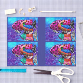 Papel De Seda Whimsical Fish Trio Funky Decoupage