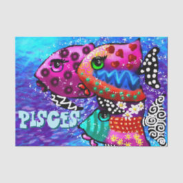 Papel De Seda Whimsical Fish Trio Pisce Decoupage Personalizada