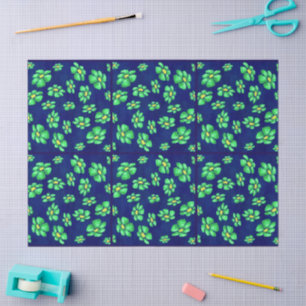 Papel De Seda Whimsical Floral Daisies Blue Green Decoupage