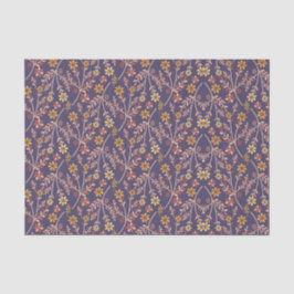 Papel De Seda Whimsical Floral Design with Vines on Purple Back