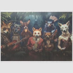 Papel De Seda Whimsical Fox Musical Maestro Decoupage