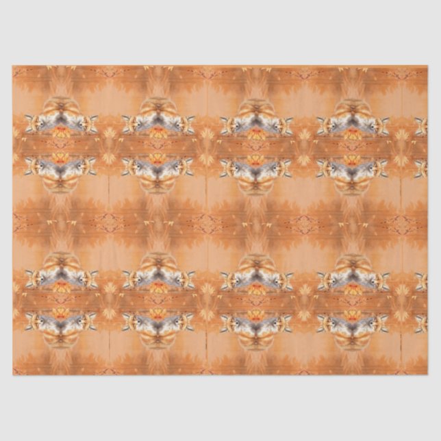 Papel De Seda Whimsical Fox - Naranja Trendy Tissue Paper (Anverso)