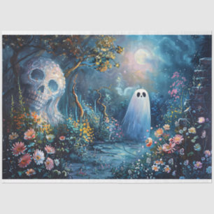 Papel De Seda Whimsical Ghost Garden Walking Path Decoupage