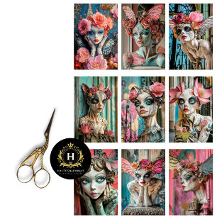 Papel De Seda Whimsical Gothic Paris Gargoyle Decoupage