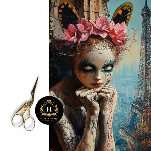 Papel De Seda Whimsical Gothic Paris Gargoyle Decoupage