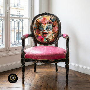 Papel De Seda Whimsical Gótico Gargoyle Floral Crown Butterflies