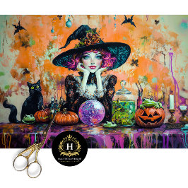 Papel De Seda Whimsical Halloween Witch Decoupage