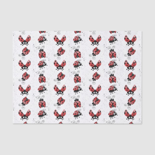 Papel De Seda Whimsical Ladybugs And Splatz Paint (Anverso)