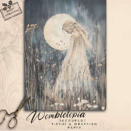 Papel De Seda Whimsical Moonlit Fairy en Decoupage