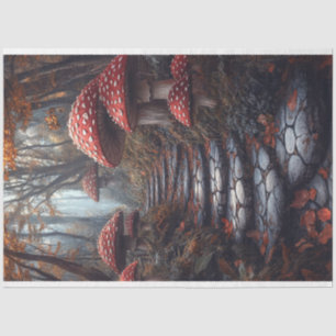 Papel De Seda Whimsical Mushroom Forest Pathway Decoupage