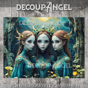 Papel De Seda Whimsical Nymph Trio (Trio de ninfa) - Desnupación