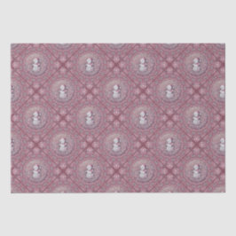 Papel De Seda Whimsical Pink Snowman Mandala Geo Diamante