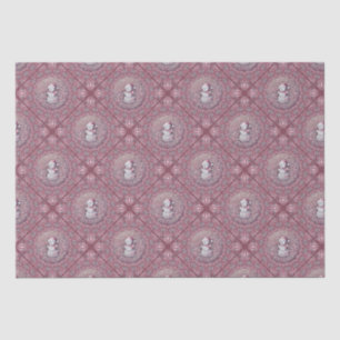 Papel De Seda Whimsical Pink Snowman Mandala Geo Diamante