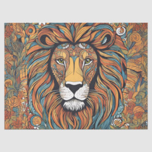 Papel De Seda Whimsical Regal Lion