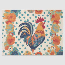 Papel De Seda Whimsical Retro Rooster