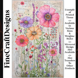 Papel De Seda Whimsical Shabby Chic Wildflowers S8L Decoupage