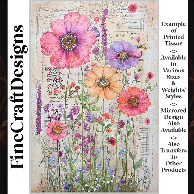 Papel De Seda Whimsical Shabby Chic Wildflowers S8R Decoupage (Subido por el creador)
