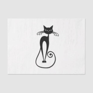 Papel De Seda Whimsical Skinny Black Cat