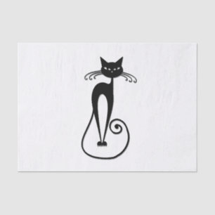 Papel De Seda Whimsical Skinny Black Cat