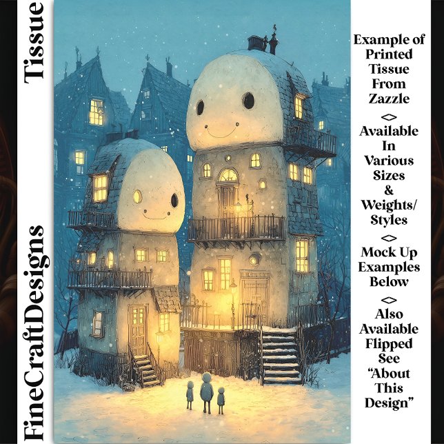 Papel De Seda Whimsical Smiling Snowmen Houses DW9R Decoupage (Subido por el creador)