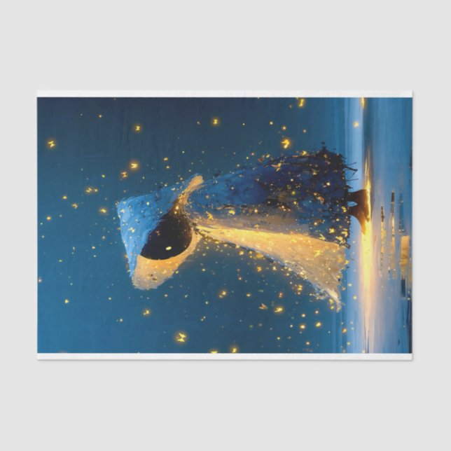 Papel De Seda Whimsical Snowman Spirit In Cloak DX3L Decoupage  (Anverso)