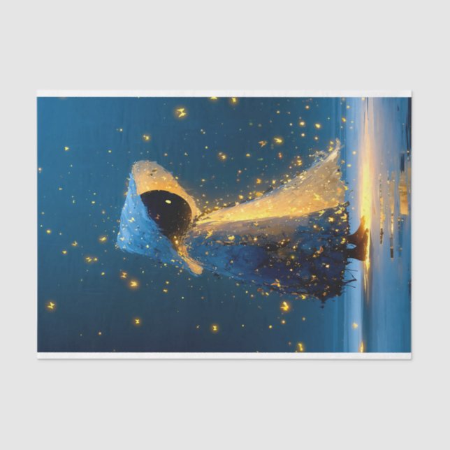 Papel De Seda Whimsical Snowman Spirit In Cloak DX3R Decoupage (Anverso)