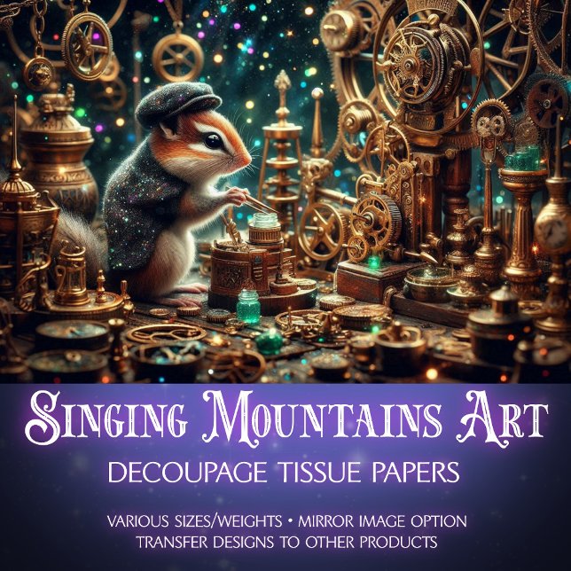 Papel De Seda Whimsical Steampunk Victorian Chipmunk Decoupage (Subido por el creador)