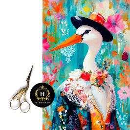 Papel De Seda Whimsical Stork Decoupage