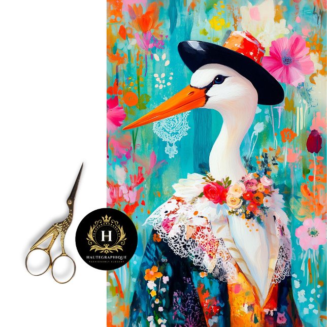 Papel De Seda Whimsical Stork Decoupage (Subido por el creador)