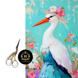 Papel De Seda Whimsical Stork Decoupage