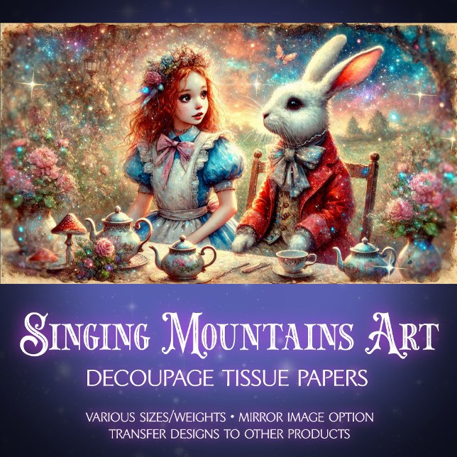 Papel De Seda Whimsical Tea Fiesta Fantasy Garden Decoupage (Subido por el creador)
