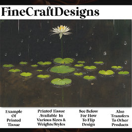 Papel De Seda Whimsical Tranquilo Lily Pond BP5B Decoupage