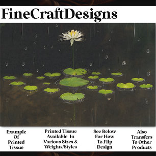 Papel De Seda Whimsical Tranquilo Lily Pond BP5B Decoupage