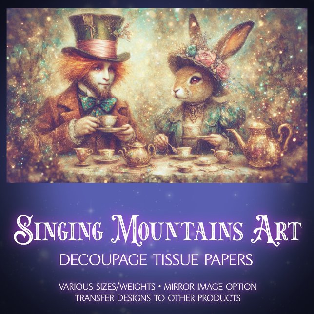 Papel De Seda Whimsical Victorian Wonderland Tea Party Decoupage (Subido por el creador)