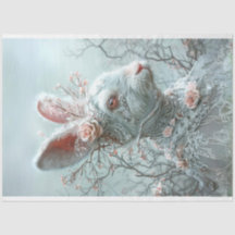 Whimsical Vintage Lace Easter Rabbit Decoupage