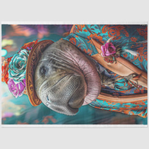 Papel De Seda Whimsical Walrus Hippo Decoupage