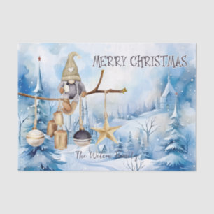 Papel De Seda Whimsical Winter Lady Gnome Feliz Navidad