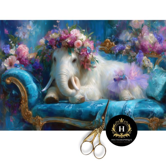 Papel De Seda Whimsical Wooly Mammoth Tutu Dinosaur Decoupage (Subido por el creador)