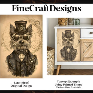 Papel De Seda Whimsical Yorkshire Terrier, Yorkie H1 Decoupage