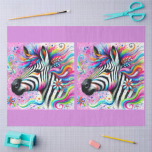 Papel De Seda Whimsical Zebra Floral Daisy Decoupage