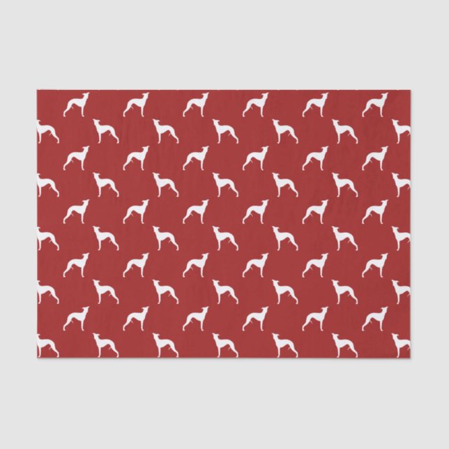 Papel De Seda Whippet siluetea rojo del modelo (Anverso)