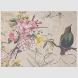 Papel De Seda Whispering Garden Bird – Vintage Floral Decoupage 